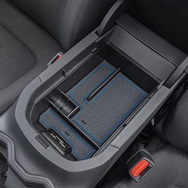 JDMCAR Center Console Tray Organizer Compatible with Toyota RAV4 Accessories 2019-2024 2025, and 2021-2025 RAV-4 Prime Armrest Insert Container ABS Material Secondary Storage Box-Blue