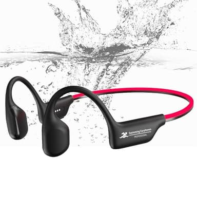 Swimming Headphones, Night Running Bone Conduction Earphones with LED Strip, Bluetooth 5.4 & IP68 Waterproof/32G MP3 Memory/8H Playtime Wireless Open-Ear Headphones for Swimming Cycling Marathon