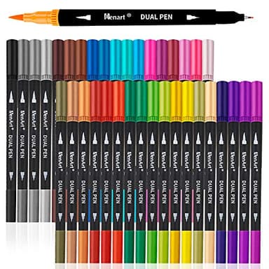 Dual Markers Brush Pens Easter Basket Stuffers, 36 Art Markers for Gifts Trendy Stuff, Double Tip Colored Pen for Adult Coloring Books Art Suppliers