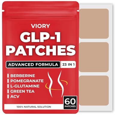 GLP-1 Patches for Women & Men | GLP1 Patch with Berberine, L-Glutamine, Garcinia Cambogia, Resveratrol - Packaging May Vary | 60 Days Supply