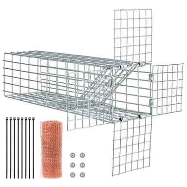 One Way Door for Squirrels Excluder, One Way Squirrel Door and Rodent Trap, Humane Squirrel Traps for Attic with Copper Mesh, Removing Squirrels, Chipmunks for Rooof, Garage,Garden and Chimney