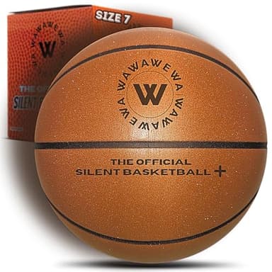 WAWAWEWA The Official Silent Basketball – Indoor Basketball for Quiet Dribbling – Grooved Airless Indoor Training PU Foam Basket Ball – Real Feel Silent Play for All Ages (Size 7)