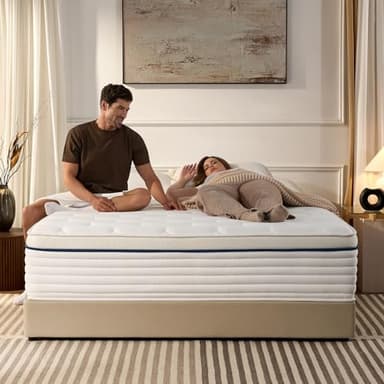 DCOOLAULTRA Queen Mattress 12 Inch,Medium Plush Hybrid with Memory Foam& Individually Wrapped Pocket Coils for Support,CertiPUR-US Certified,Fiberglass-Free