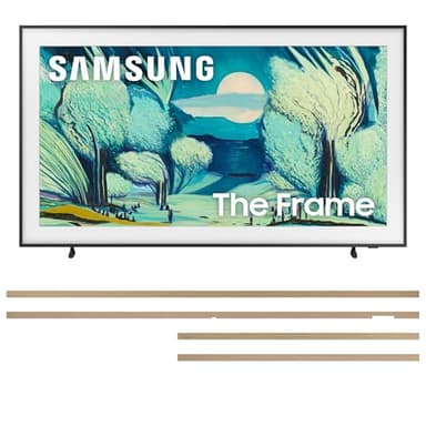 Samsung QN65LS03FAFXZA 65 Inch The Frame QLED 4K Art Mode Vision AI Smart TV with a VG-SCFF65TKBZA Customizable Bezel - Modern Teak (2025)