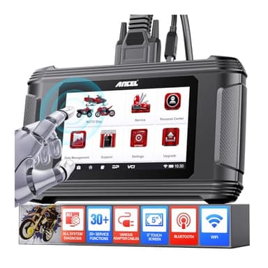ANCEL MT500 PRO Motorcycle Scanner, Full-System OBD2 Diagnostic Tool with Quick Service Resets & Advanced Programming, Fits for Harley, Honda, Yamaha, Indian, Kawasaki, Suzuki, Polaris, BRP, Victory