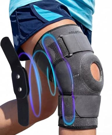 Sparthos Hinged Knee Brace - Relieves ACL, MCL, Meniscus Tear, Arthritis, Tendon Pain - Dual Metal Side Stabilizers - Support for Running, For Men and Women Check Size Chart (Large, 15½-20″ Thigh)