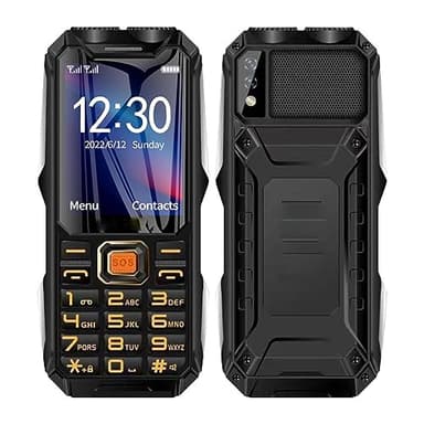 2G Rugged Phone, Unlocked Cell Phone for Seniors/Kids, Elderly Mobile Phone with 2.6in Screen, 16800mAh Battery, Dual LED Flashlight, Big Speaker, SOS, Radio, Bluetooth(Black)