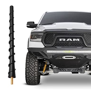 Truck Antenna for Dodge Ram 1500 Accessories 2009-2025, Short Dodge Ram 1500 2500 3500 Antenna Replacement, 7 Inch Spiral Car Radio AM FM Dodge Ram 1500 Antenna Accessory