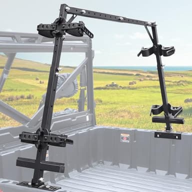 StarknightMT UTV Gun Mount - Sporting Clays SXS Gun Rack Compatible with Polaris Ranger General Pioneer Golf Cart SXS Quick Draw 4 Cargo Bed Gun Holders