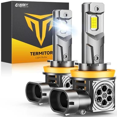 FAHREN 𝟐𝟎𝟐𝟔 𝐔𝐩𝐠𝐫𝐚𝐝𝐞𝐝 H11/H9/H8 LED Bulbs, 50,000LM Ultra-Bright H11 LED, 1:1 Stock Bulbs Size，6500K White, Canbus Error-Free, Plug & Play, 7,000+ Hours Super Lifespan, Pack of 2