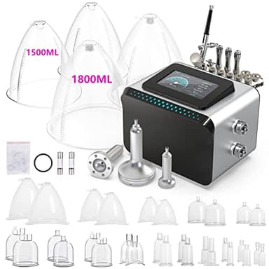 MYSWEETY Vacuum Therapy Machine, 3 in 1 Mutilfunction Cupping Therapy Sets, Professional Facial Skin Care Machine with Spray Gun Beauty Deviece for Salon/Home Use (0-80 cmHg | 1800ML)