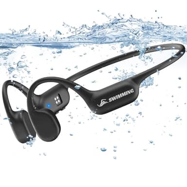 Swimming Headphones, Bone Conduction Headphones Wireless, IP68 Waterproof Earphones Built-in 32GB MP3 Player, can Download 6000 Songs, 5.4 Bluetooth Headphone Sports, Suitable for Running, Cycling