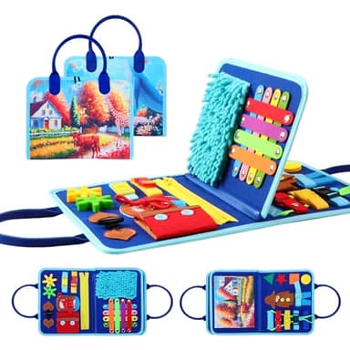 Fidget Blanket for Adults with Dementia, Dementia Activities for Seniors, Alzheimer's Products Multi-Use Busy Sensory Board, Gifts for Him Her Dementia Products for Elderly and Children with Autism