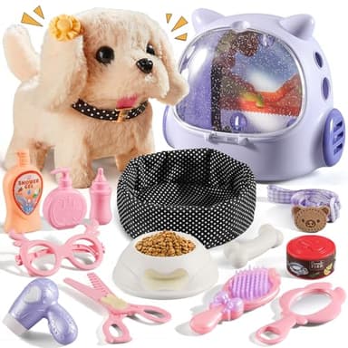 Vanvimen 16 Pcs Robot Dog Toys for Girls, Toys for 3 4 5 6 7 8 Year Old Girls Kids Boys, Realistic Robot Puppy Toddlers Girl Toy for 5-7 6-8, Ideas Birthday Gifts for Girl 3 4 5 6 Year Old