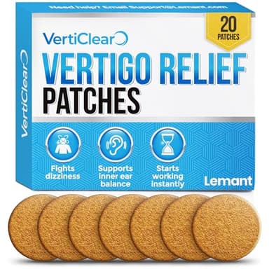 Lemant Vertigo Relief Patches for Dizziness Relief | Vertigo Treatment & Inner Ear Balance | 20 Patch Pack