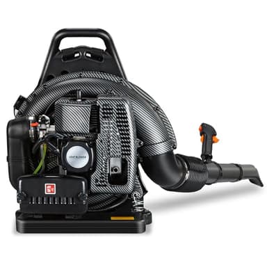 72CC Gas Backpack Leaf Blower - 2-Stroke Handheld-Class V Engine, 230 MPH 760 CFM, Adjustable Speed, Low Noise & Ergonomic Design, Cruise Control for Fast Yard Cleanup (Black)