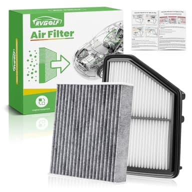 RVgolf Engine+Cabin Air Filters Set Fit for Honda Civic 2016-2026 (2.0L), HR-V HRV 2023-2026 (2.0L) (Only Naturally Aspirated!) Engine Air Filter AC Filter Replacement Accessories# CF11182 CA12051