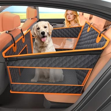 Instraella Dog Car Seat for Large Dogs, Back Seat Extender for Dogs, Foldable Pet Car Seat with Waterproof Oxford Fabric and Non-Slip Bottom, All-Around Protection and Strong Support