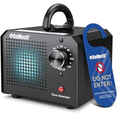 ROMECH Ozone Generator 65,000mg/h, High Capacity Ionizer Air Purifier Ozone Odor Eliminator for 6000sq.ft. Home, Car, Basement, Kitchen (Black)