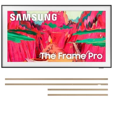 Samsung QN65LS03FWFXZA 65 Inch The Frame Wireless 4K Neo QLED TV with a VG-SCFF65TKBZA Customizable Bezel - Modern Teak (2025)