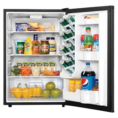 roomwell Mini Fridge counter top | Compact All Refrigerator without Freezer | Lownoise | Ideal for Hotel, Office, Kitchen, Bedroom, Bar etc. |Estar rated in Black (Size- 4.4 cu.ft)