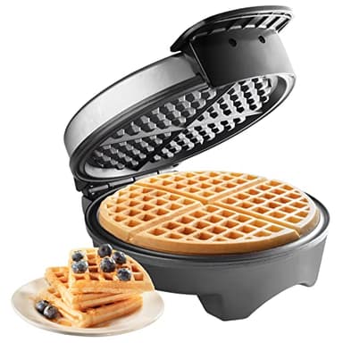 Waffle Maker by Cucina Pro- Griddle Makes 7 Inch Thin, American Style Waffles for Breakfast- NonStick Waffler Iron w Adjustable Temperature Control & Recipe Guide, Easy Use Kitchen Appliance Essential