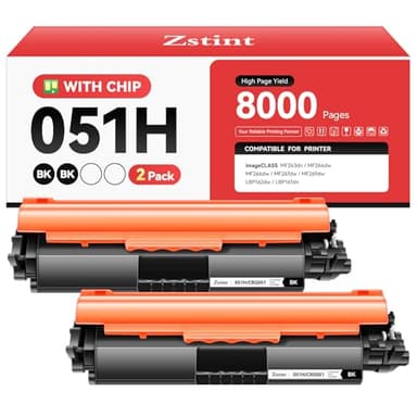 051H Toner Cartridge 2-Pack High Yield with Chip Replacement for Canon 051H 051 CRG-051H Toner Compatible with Canon imageCLASS MF263dn MF264dw MF266dw MF267dw MF269dw LBP162dw LBP161dn Printer Black