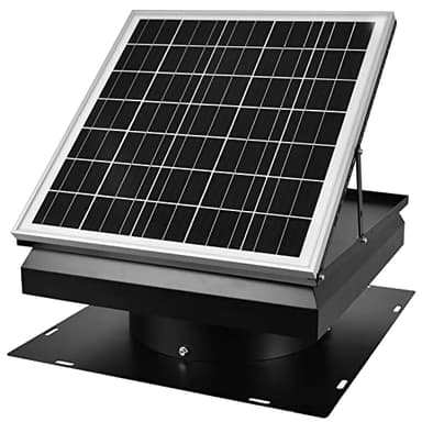 Solar Attic Fan 32W 1600CFM High Airflow Roof Vent Exhaust Fan - Weatherproof, Solar Powered Attic Ventilation for Home, Garage, RV, Greenhouse