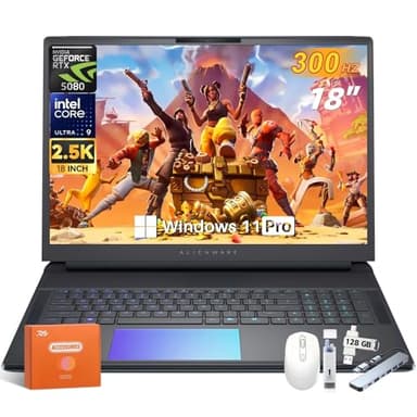 Alienware 18 Area-51 Gaming Laptop 2025 New, 18" WQXGA 300Hz, Intel Ultra 9 275HX, 64 GB DDR5, 4 TB SSD, GeForce RTX 5080 16GB GDDR7, Wi-Fi 7, FHD Webcam, Windows 11 Pro, w/Accessory Box