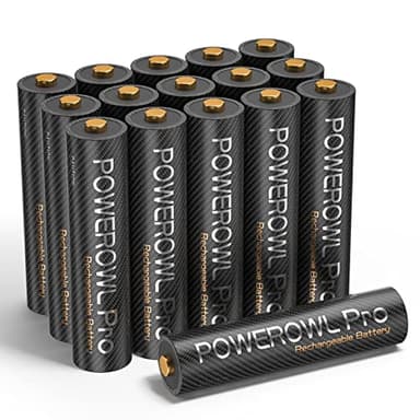 POWEROWL Rechargeable AAA Batteries PRO, High Capacity 1100mAh, Premium NiMH Triple A Battery -16 Count