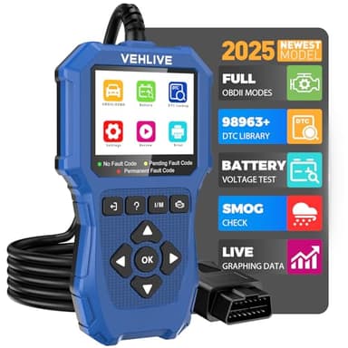 VEHLIVE Motorcycle System Diagnostic Measurement Tool, Moto OBD2 Scanner with Voltage Test, Motorcycle Fault Code Reader with Quick Test Compatible for Yamaha, Honda, Kawasaki, Generation, KYMCO, SYM