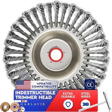 Heavy-Duty Steel Trimmer Head – Universal Fit Wire Brush for Weed & Rust Removal – Compatible with Stihl, Echo, Husqvarna