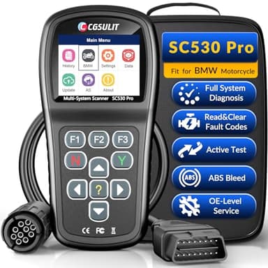 OBD2 Diagnostic Tool for BMW Motorcycles, SC530 Pro Full System Diagnosis Code Reader with Active Tests, Reset & Service Functions (ABS Bleed, ASC, RDC, Throttle, Injector, Transmission & More)