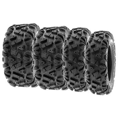 Set of 4 SunF 25x8-12 25x10-12 ATV UTV Tires 6 PR Tubeless A033 POWER I [Bundle] - TWO 25x8x12 Front & TWO 25x10x12 Rear