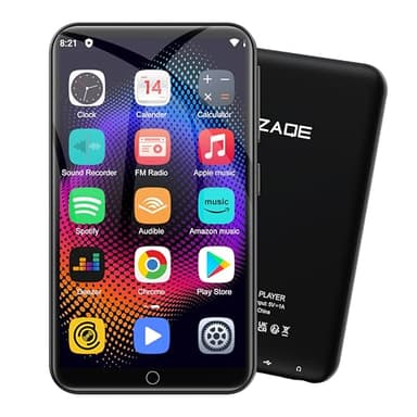 MP3 Player with Bluetooth and WiFi, 80GB Storage& Android OS, 4" Touch Screen Spotify Music&Video Player, Built-in Speaker, FM Radio, MP4 Player for Kids