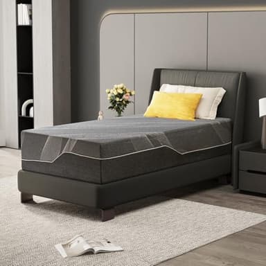 Dyonery Twin XL Size Mattress, 14 Inch Gel Memory Foam, Cooling & Back Pain Relief, CertiPUR-US Certified, Fiberglass Free, Foam Made in USA, Medium