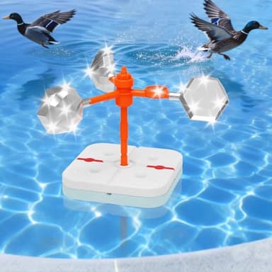 Pool Bird Deterrent Device, Floating Reflective Bird Deterrent Windmill, Keep Birds/Ducks/Heron/Pigeons/Goose/Woodpecker/Crow/Sparrow Away, Widly Used for Boats House Roofs Gardens,Pool,Backyard