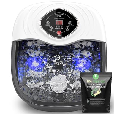 closewave Foot Spa Bath Massager with Heat, UV & Ozone Bubbles,Shiatsu Rollers Epsom Salt Temperature Control, Relieves Stress and Feet Pain - Home Pedicure Soaking Tub Gift for Women/Men, Mom/Dad