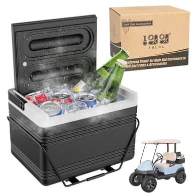 10L0L Upgraded Large Golf Cart Cooler with Mounting Bracket Kit Caddy Fits Yamaha Club Car and EZGO, Portable 48H Cooling Golf Cart Ice Chest 102588101 103886801