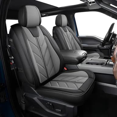 BALLIOL Pickup Seats Covers Compatible with Dodge Ram 1500 2009-2024 Limited Truck Pleather Seat Covers Custom Fit Dodge Ram 2500 3500 (Gray,2 PCS Front Seat)