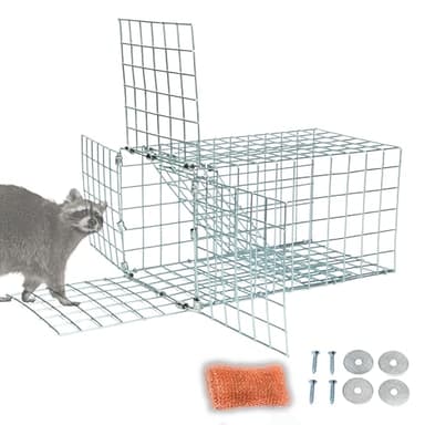 Animal One Way Exit Door - 6" Excluder Device for Raccoon, Squirrel, Skunk Trapped in Attic, Chimney, Under Deck – Eviction System with Installation Kit - Wildlife Pest Control Humane Animal Removal