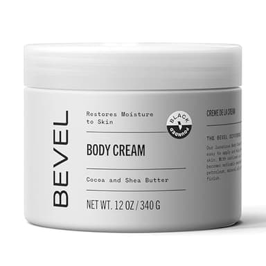 Bevel Body Cream, Luxury Body Lotion for Men, Dermatologist Tested & Hypoallergenic Moisturizer, Men's Lotion for Dry Skin, Cocoa & Shea Butter, Paraben Free, Petroleum Free, Supreme Oak Scent, 12 oz