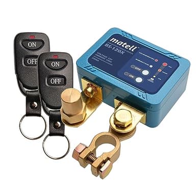 matell DC 12V Battery Disconnect Switch Smart Voltage Control &Anti Theft Shut Off, Remote Control+Anti-Misoperation + Leakage Protection, Pure Copper Contacts,Suitable for Mainstream 12V Vehicles