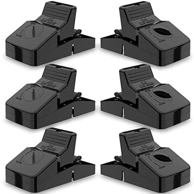 Pest Control Rat Traps, Professional Multi Captsure Set of 6 Large Snap Trap, Solutions for Indoor Outdoor AntiRodent Protection, Reusable Master Trapping Device for Rodents and Chipmunk