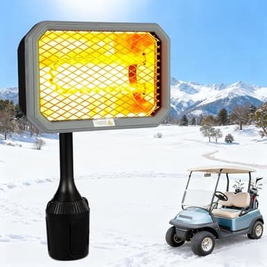 Electric Golf Cart Heater, 2-Second Fast Heating Battery Powered with 360° Adjustable Angle, 400W Safe and Quiet Carbon Fiber Heating Compatible with 48V Club Car/Yamaha/EZGO