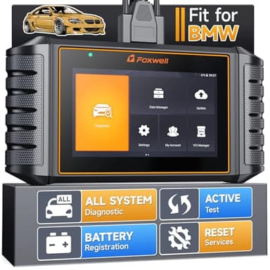 FOXWELL NT710 Scan Tool fit for BMW, Full-System Diagnostic Tool with Bi-Directional Control, All Reset Services, Battery Registration & ECU Coding fit for BMW/Mini/RR, Lifetime Free Update