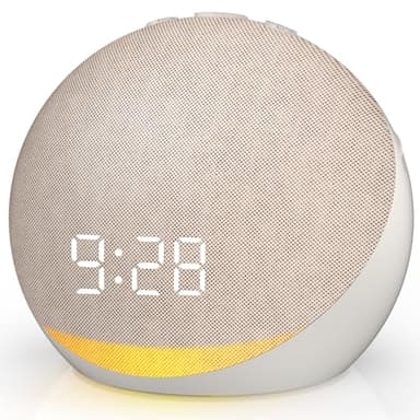 Acedeck Sound Machine Alarm Clock for Bedroom: 25 Natural Sleep Sounds - White Noise Machine for Adults Kids Baby - Gentle Wake Up Alarm with Bluetooth Speaker - Putty