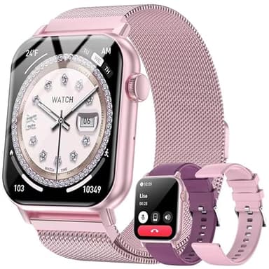 Trendia Smart Watches for Women, 1.83" HD Fitness Tracker (Answer/Make Calls), 120+ Sport Modes with Heart Rate/Sleep Monitor, IP68 Waterproof, Fitness Watch for iOS Android, Pink