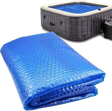 7 ft Square Hot Tub Cover Thermal Blanket Bubble Cover Insulation Blanket,7ft x7ft Floating Spa Pool Solar Blanket (16 Mil)