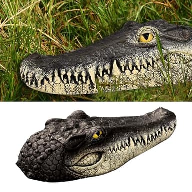 Xxzhiho Floating Alligator Head,Alligator Head Decoy for Pool,Resin Crocodile Head for Swimming Pool and Pond,Deterrent Ducks,Predator,Heron etc,Outdoor Statues,Garden Home Decor Art